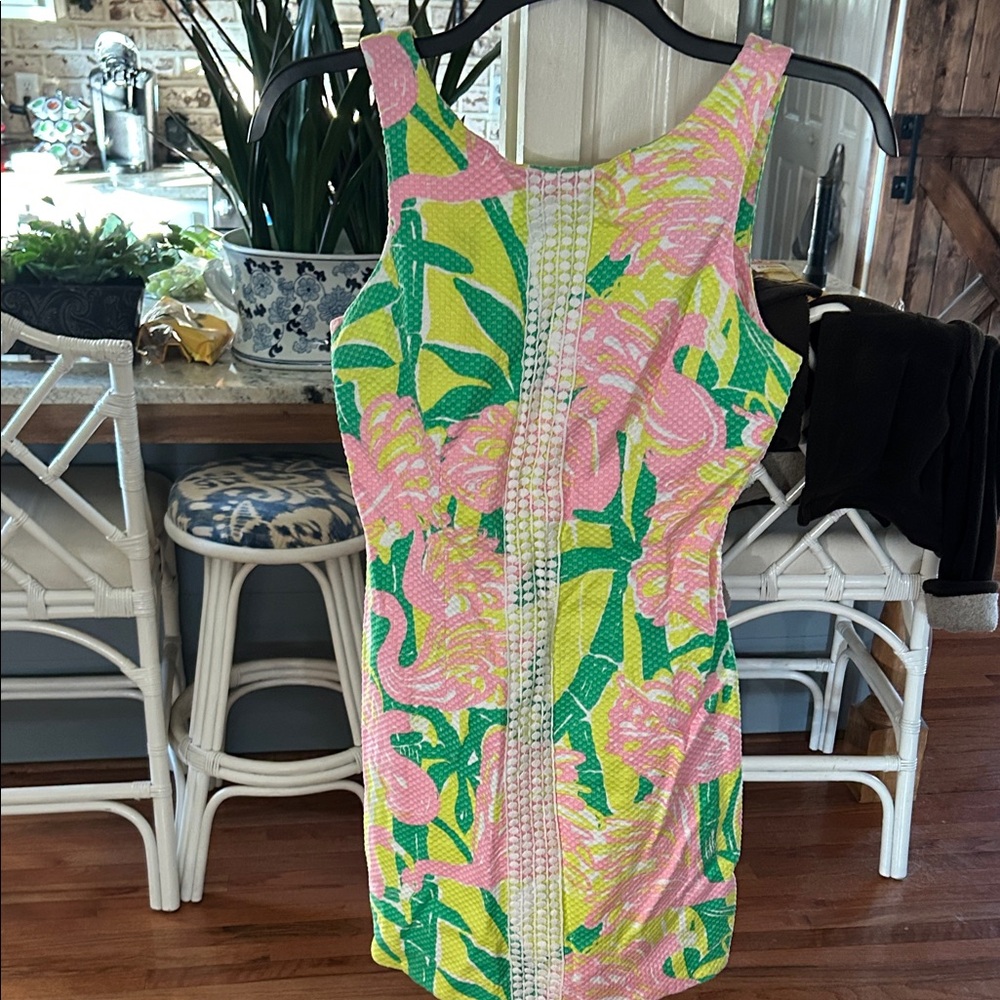 Lilly Pulitzer Floral Midi Dress - Pink, Green, Yellow